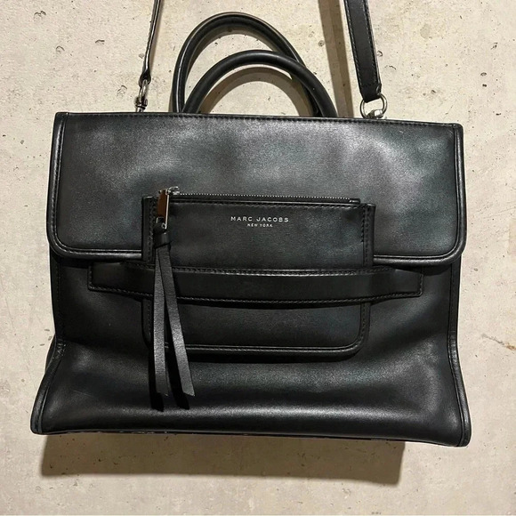 MARC JACOBS Madison Medium Black Leather Shoulder Crossbody Bag - Picture 2 of 16